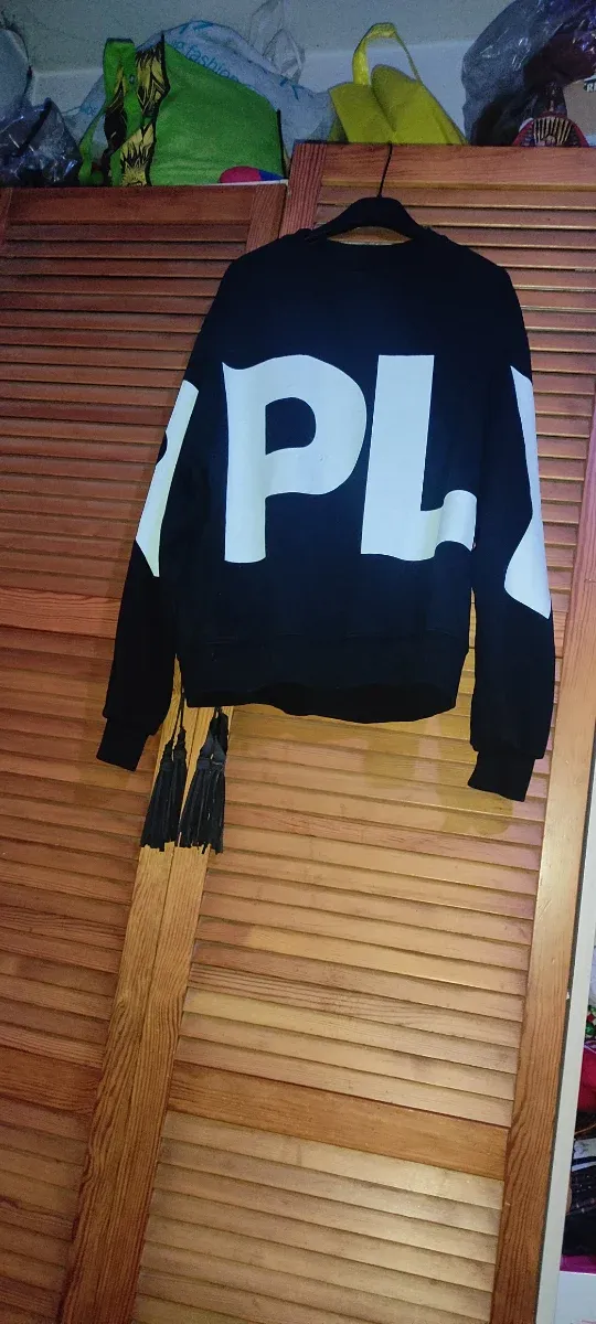 Felpa Replay Nera con Logo Bianco Taglia L