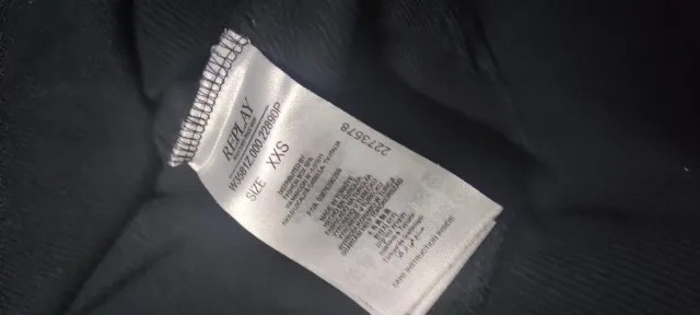 Felpa Replay Nera con Logo Bianco Taglia L