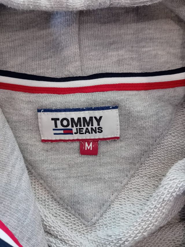 Sudadera Tommy Jeans Gris Logo Multicolor