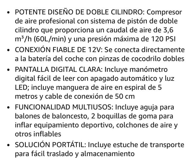Compresor Aire Portátil Amazon Basics Digital.