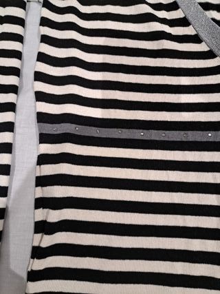 Jersey Mango Rayas Blanco y Negro talla XL de seda