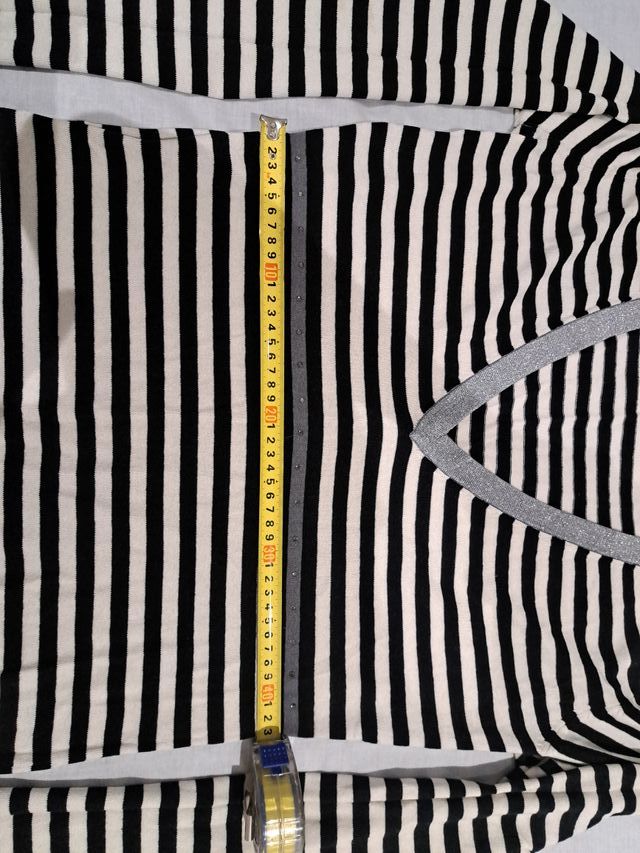 Jersey Mango Rayas Blanco y Negro talla XL de seda
