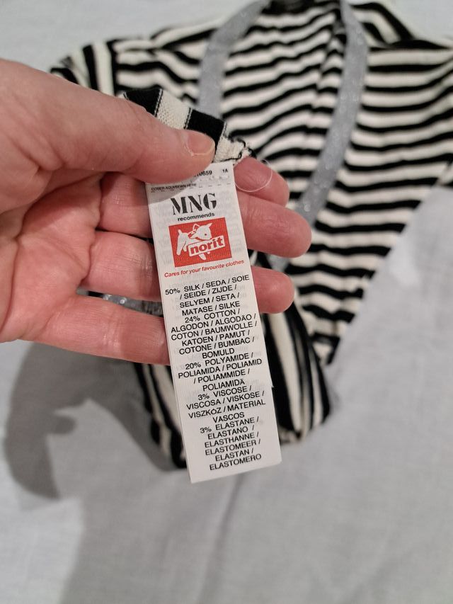 Jersey Mango Rayas Blanco y Negro talla XL de seda