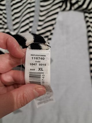 Jersey Mango Rayas Blanco y Negro talla XL de seda