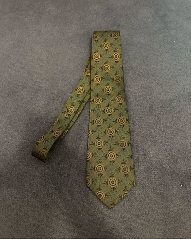 Corbata Valentino Verde y Dorada