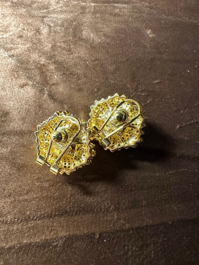 Pendientes perla y circonitas oro