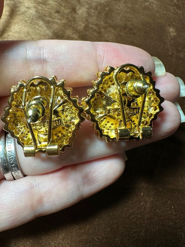Pendientes perla y circonitas oro