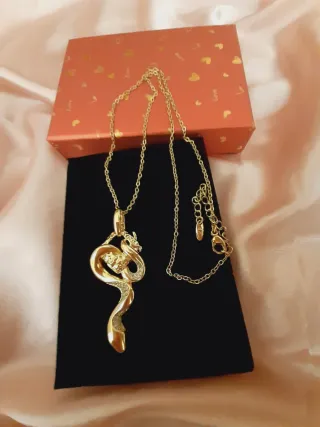 Collar Dije Serpiente Chapado Oro 40+5cm