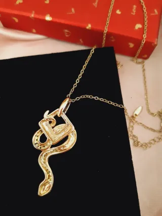 Collar Dije Serpiente Chapado Oro 40+5cm