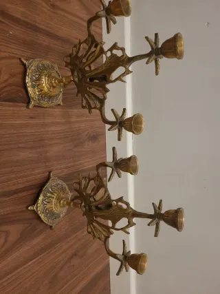 Candelabros de Bronce Vintage