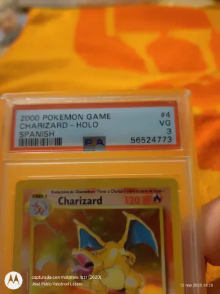 Carta Pokémon Charizard Holo 1999 PSA 3 VG