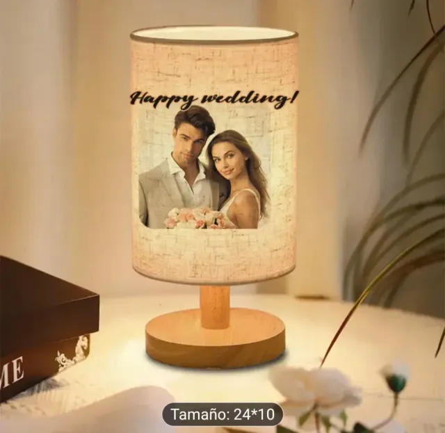 Lámpara personalizada Happy wedding!