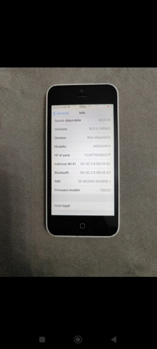 iPhone 5c bianco 64GB
