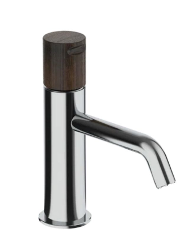 Grifo de lavabo metal y madera