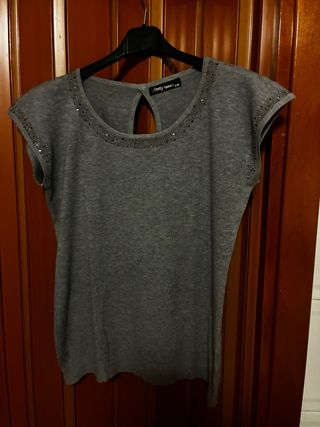 Maglia Anny Studio grigia con perline taglia L