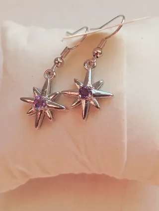 Pendientes Estrella Amatista Lavanda