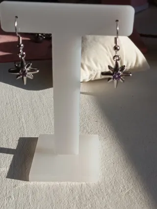 Pendientes Estrella Amatista Lavanda