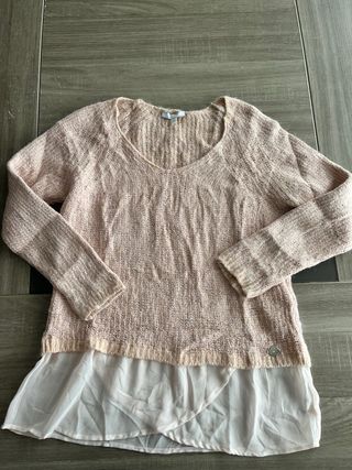 Jersey Salsa rosa con detalle de blusita amplia