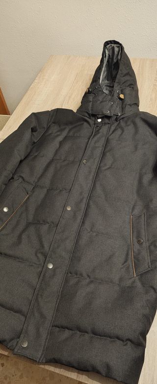 Alvaro Moreno Chaquetón Largo Negro/Gris