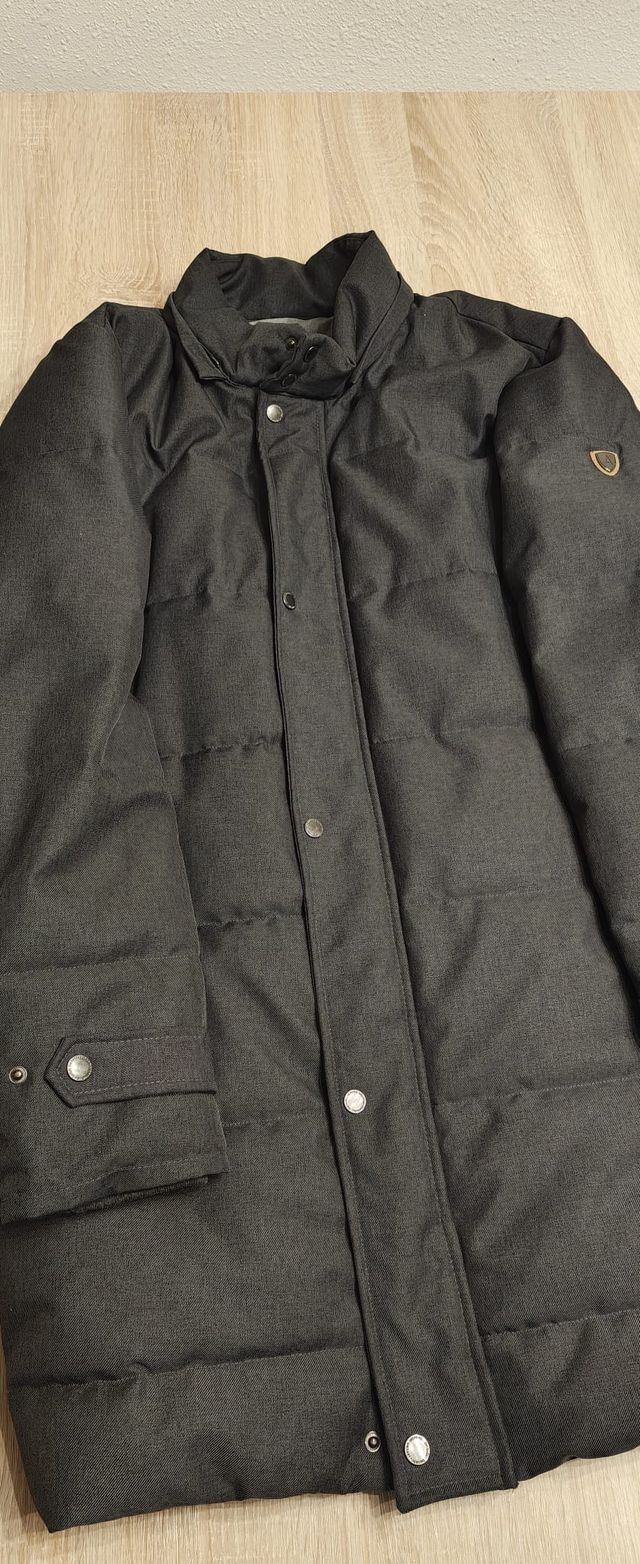 Alvaro Moreno Chaquetón Largo Negro/Gris