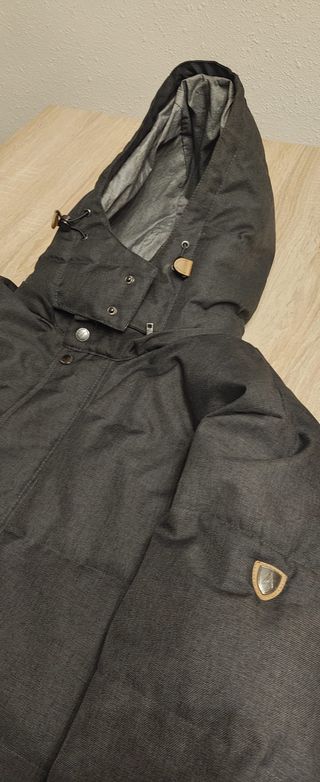 Alvaro Moreno Chaquetón Largo Negro/Gris