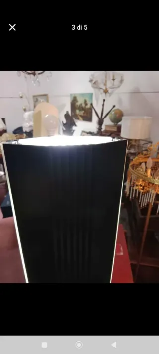 Piantana vintage in metallo e vetro