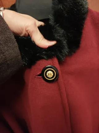 Abrigo lana señora granate talla L