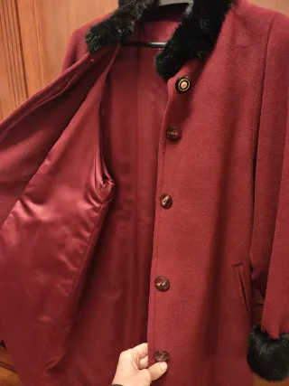 Abrigo lana señora granate talla L