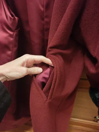 Abrigo lana señora granate talla L