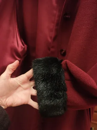 Abrigo lana señora granate talla L