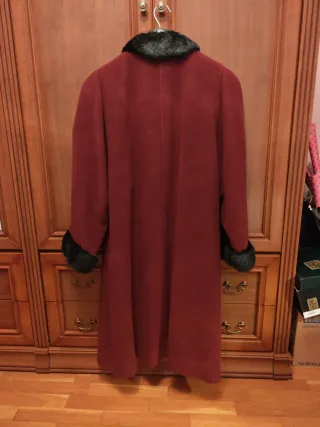 Abrigo lana señora granate talla L