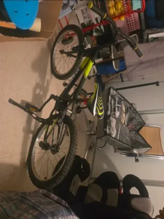 Bicicleta infantil negra y verde