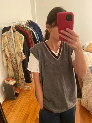 Chaleco Lacoste Gris Lana