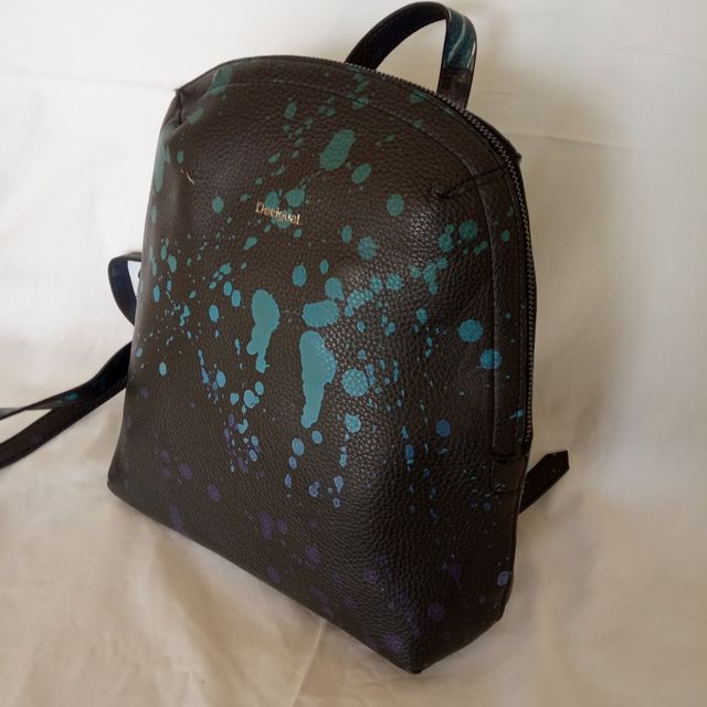 Zaino Desigual reversibile nero e turchese
