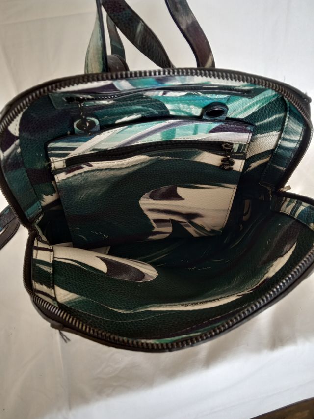 Zaino Desigual reversibile nero e turchese