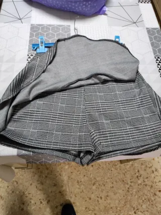 Falda pantalón cuadros negros y blanco