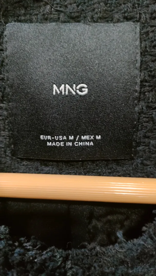 Chaqueta Tweed Chanel Mango Negra Mujer