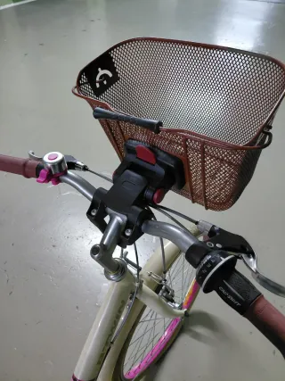 Bicicleta infantil B'TWIN color crema y rosa