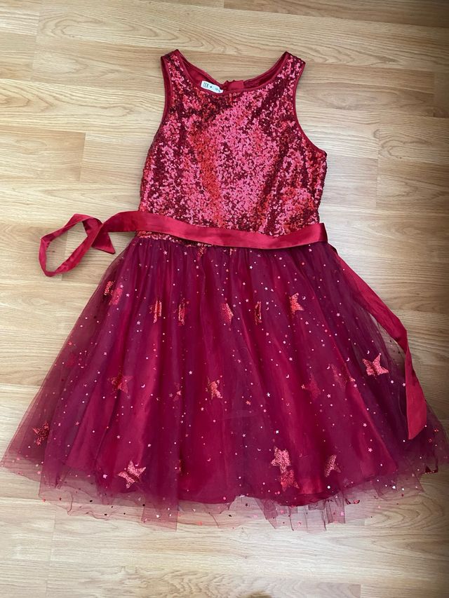 Vestido fiesta lentejuelas estrellas T13-14.