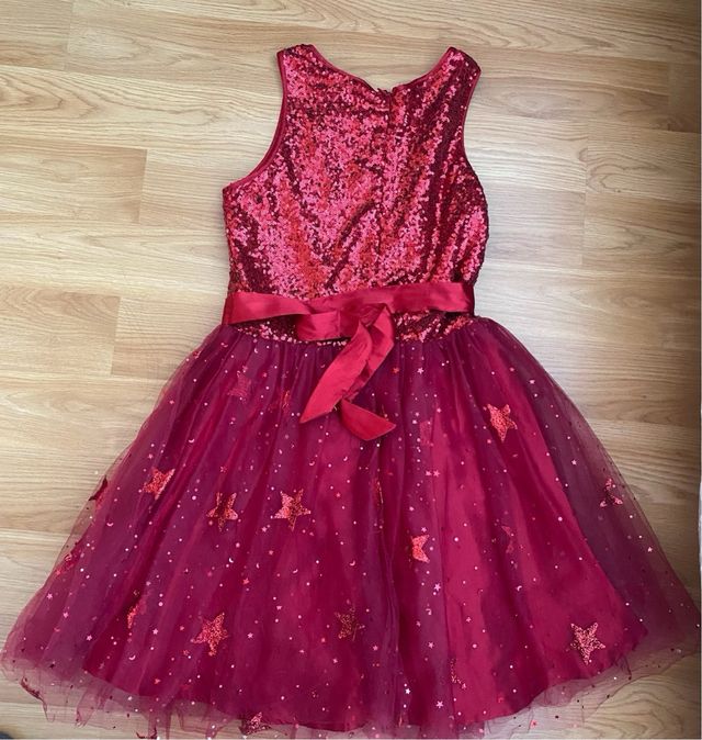 Vestido fiesta lentejuelas estrellas T13-14.