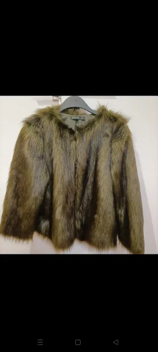 Morbida pelliccia ecologica verde muschio tg. M