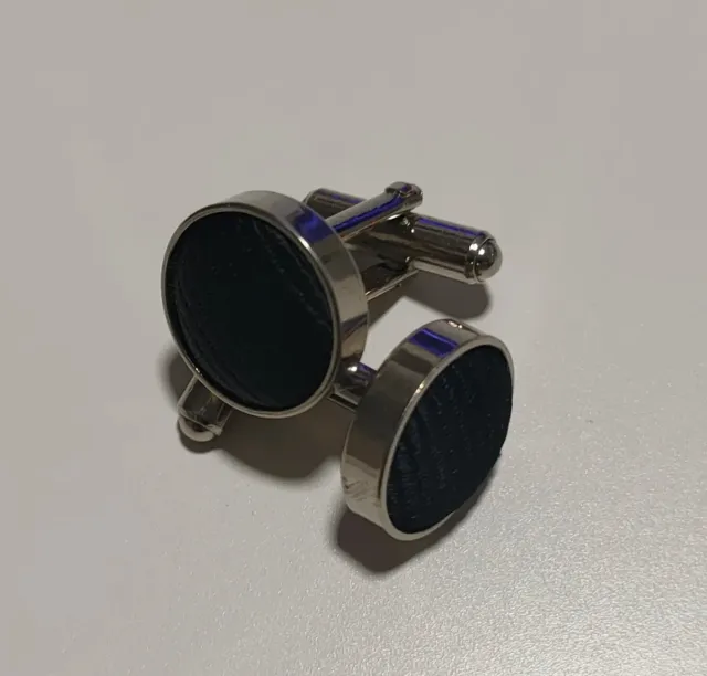 Gemelos Redondos Plateados y Negros