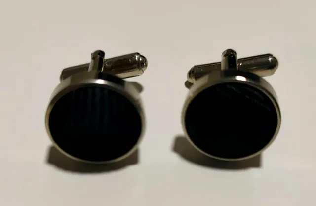 Gemelos Redondos Plateados y Negros