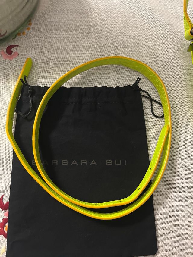 Bolso Barbara Bui verde/amarillo medidas.  20x 15