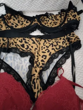 Conjunto lencería leopardo y rojo