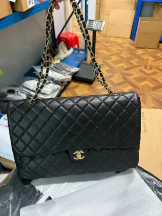 Bolso Cha Negro Piel Acolchado