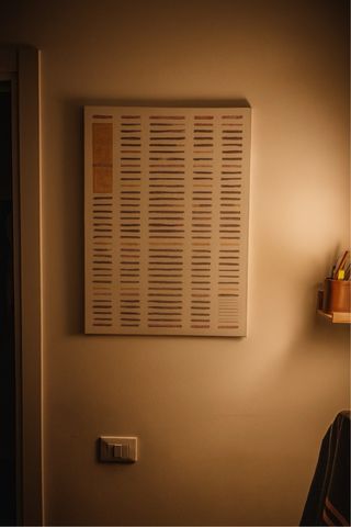 Quadro moderno con linee colorate tela 70x50