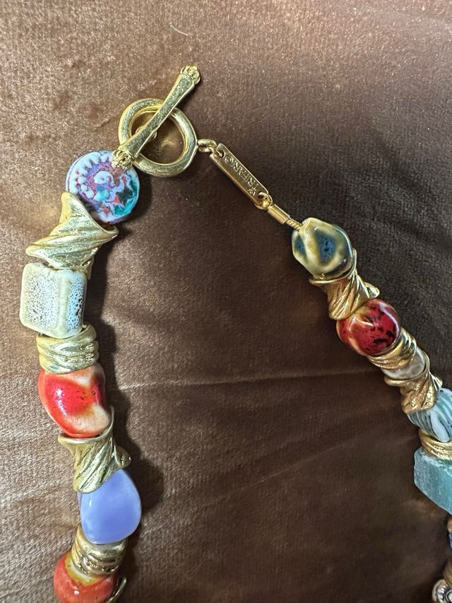 Collar Vintage Cerámica y Piedras Naturales