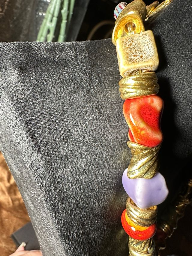 Collar Vintage Cerámica y Piedras Naturales