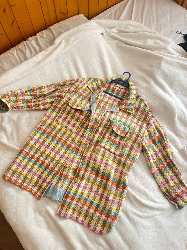 Chaqueta cuadros multicolor